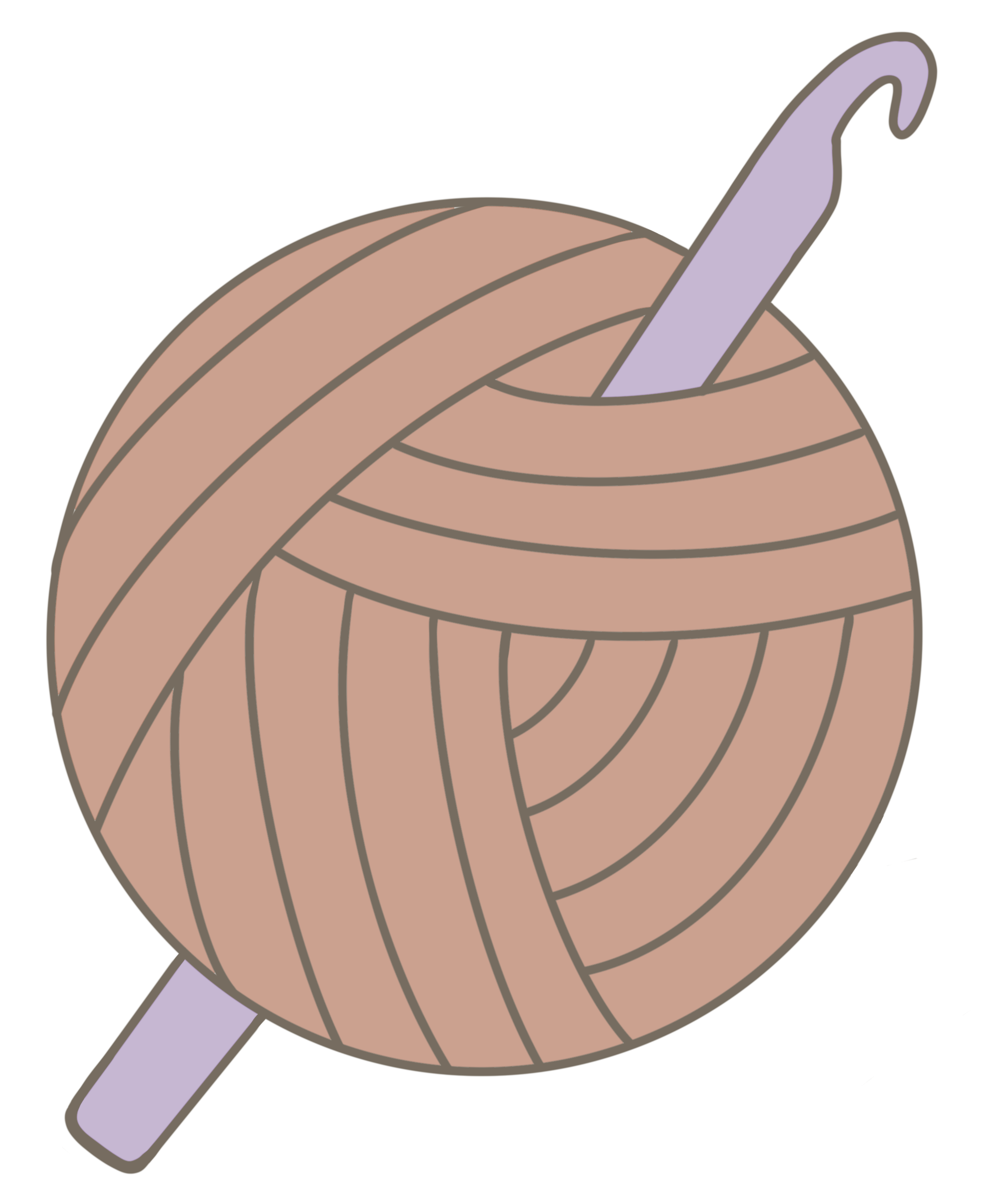 yarn ball and crochet hook illustration