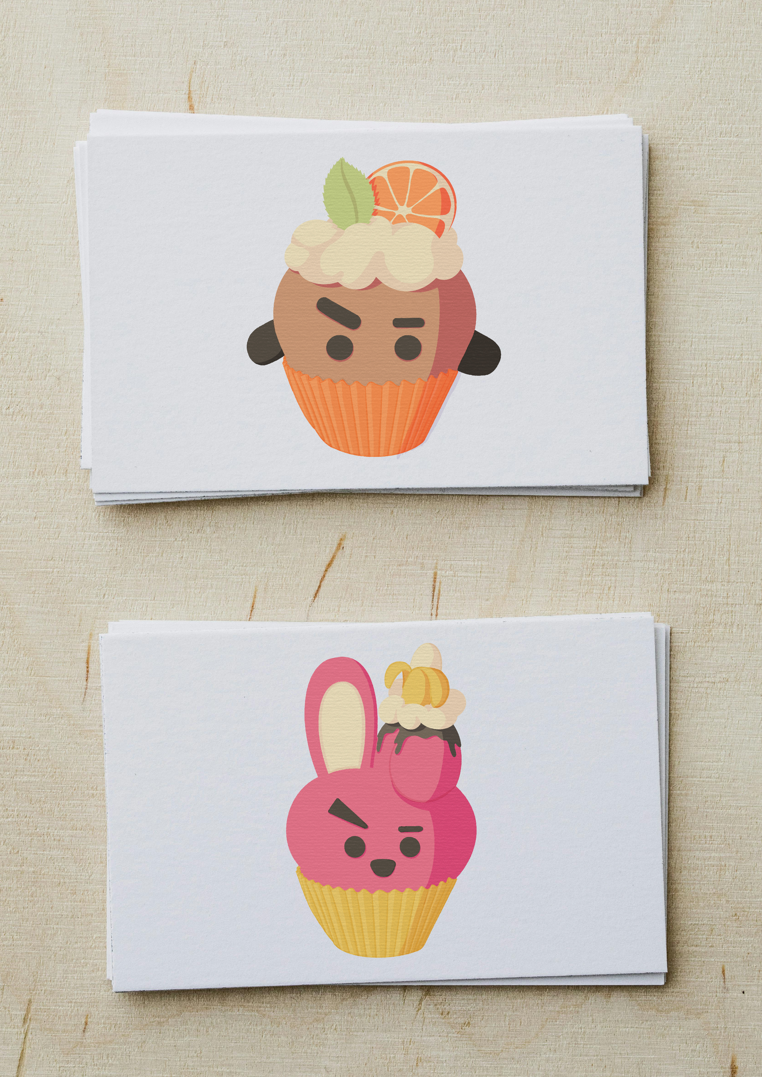 ashole world sticker designs, shooky cupcake and cooky cupcake